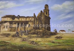 Peinture de l'église en ruines