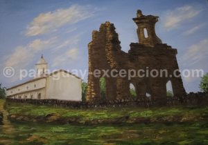 Dessin de l'église en ruines