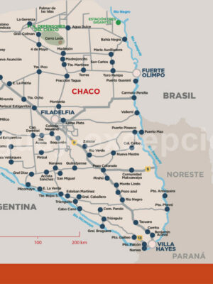 Carte de la région Nord Paraguay : Le Chaco Carte de la région Nord Paraguay : Le Chaco