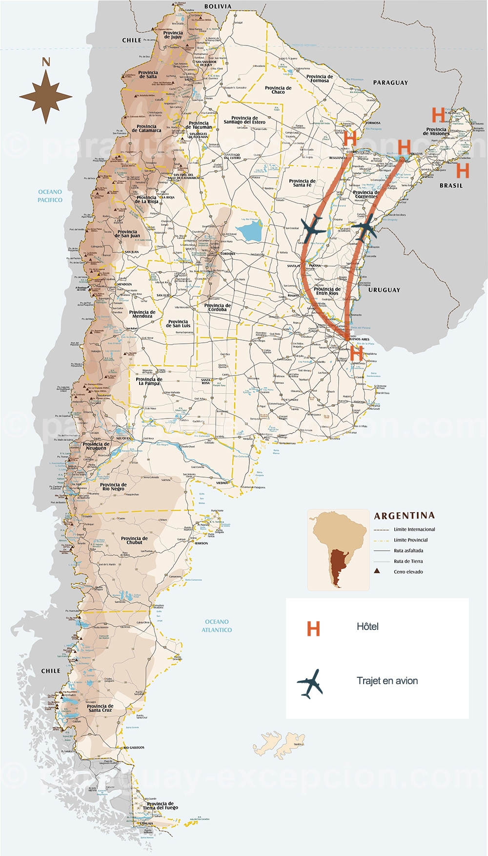 Carte d'Argentine