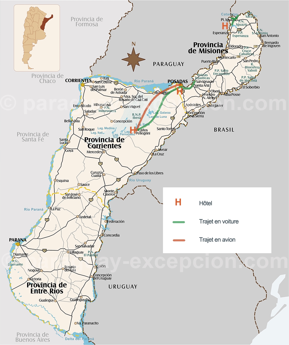 Carte du Litoral argentin