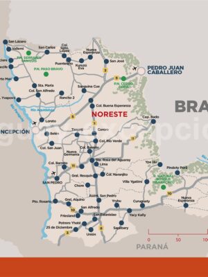 Carte de la région Nord-Est Carte de la région Nord-Est