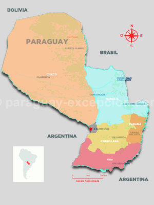 Carte Paraguay par régions Carte Paraguay par régions