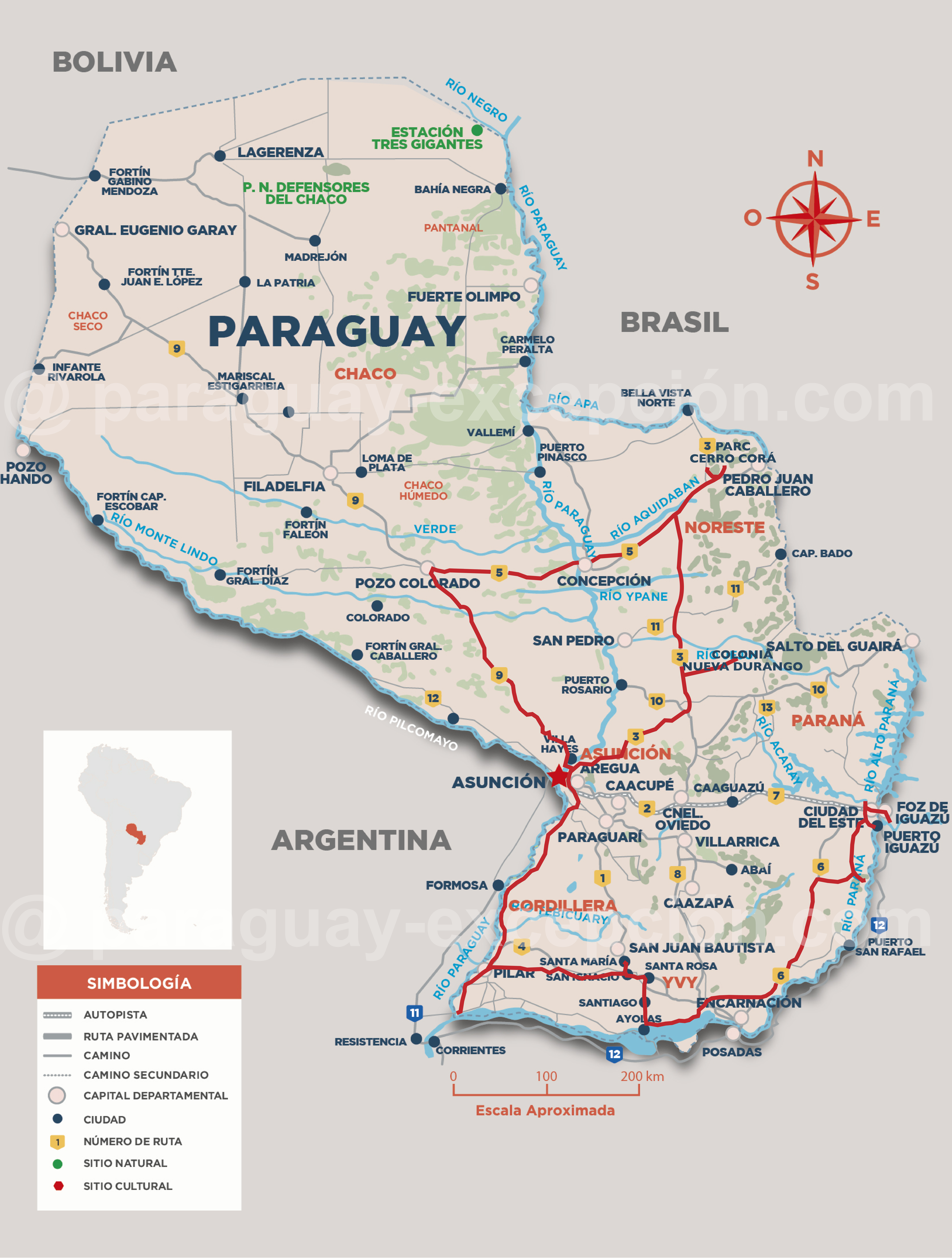 Map circuit essentiels Paraguay